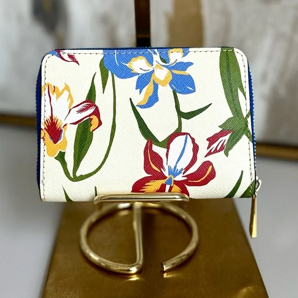 Like New Tory Burch EMERSON ZIP COIN CASE-PAINTED IRIS - Picture 4 of 8